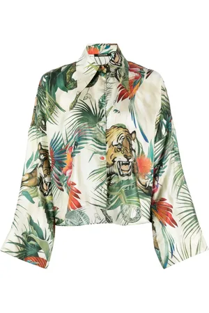 Roberto Cavalli Graphic-print silk shirt