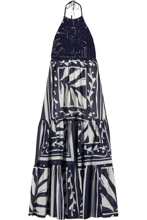 Twin-Set Embroidered halterneck maxi dress