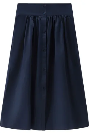 Woolrich A-line poplin midi skirt
