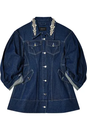 Simone Rocha Rhinestone-collar denim jacket