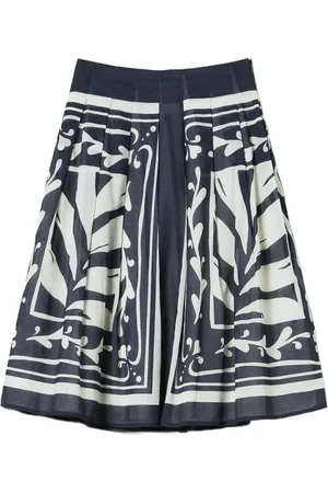 Twin-Set Floral-print pleated skirt