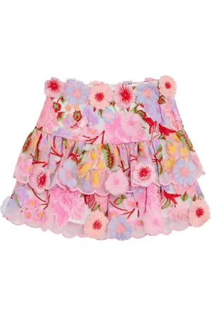 Marlo Floral-appliqué skirt