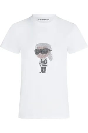 Karl Lagerfeld Ikon rhinestone T-shirt
