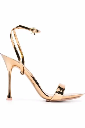 Gianvito Rossi Spice Ribbon 95mm metallic-effect sandals