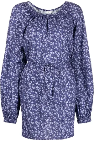 Peony Floral-print long-sleeve dress