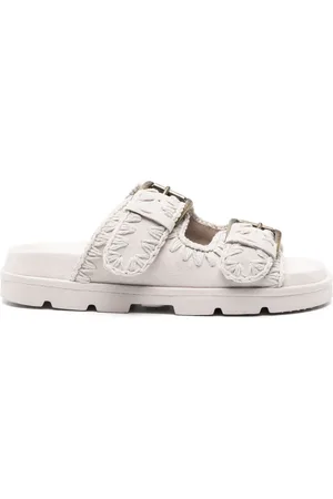 Mou Whipstitch-trim suede slides