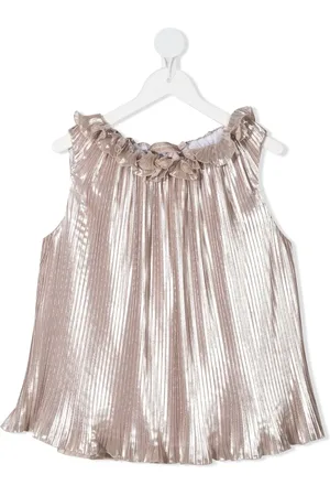 LA STUPENDERIA Luce metallic pleated blouse