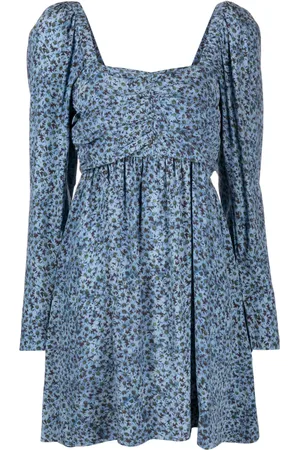 Ganni Daisy-print crepe minidress