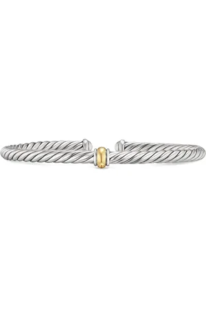 David Yurman 14K yellow gold Cable Flex Station bracelet