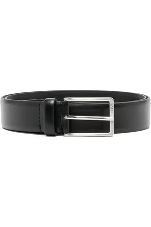 HUGO BOSS Logo-engraved buckle leather belt