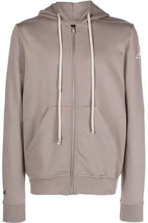Rick Owens Logo-embroidered zip-up hoodie