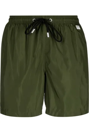 MC2 SAINT BARTH Logo-patch drawstring-waist swim shorts