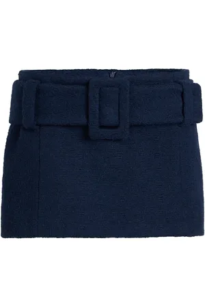 Patou Belted organic-cotton mini skirt