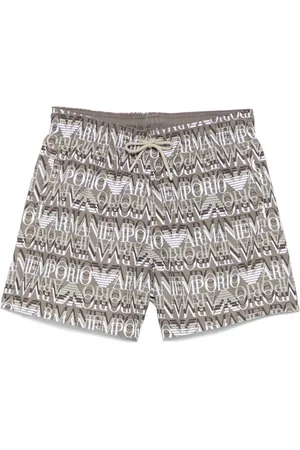 Emporio Armani Oversized-logo swim shorts