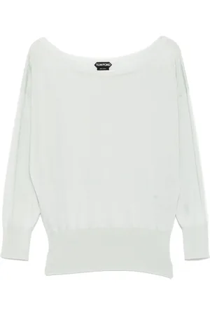 Tom Ford Embroidered-logo boat-neck top