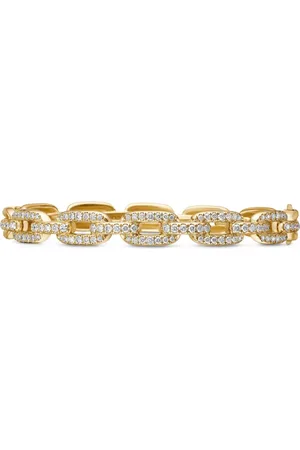 David Yurman 18kt yellow Stax Chain Link diamond bracelet (7mm)