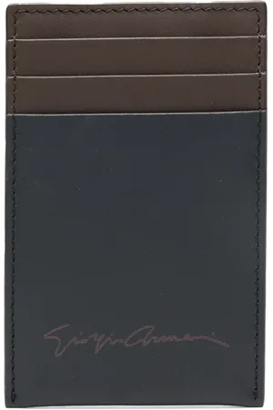 Giorgio Armani Logo-print leather cardholder