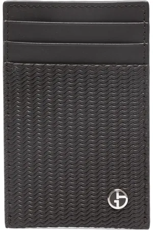 Giorgio Armani Wavy-embossed leather cardholder