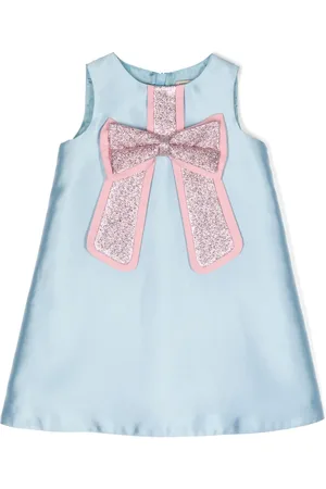 HUCKLEBONES LONDON Bow-detail satin midi dress