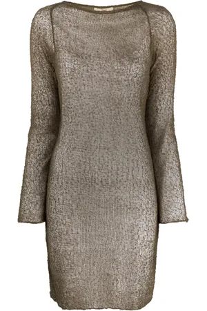 Ambra Maddalena Andy sheer knitted mini dress