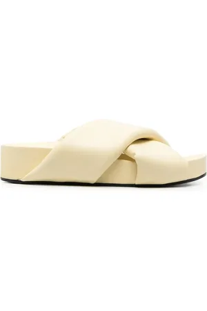 Jil Sander Criss-cross leather slide sandals