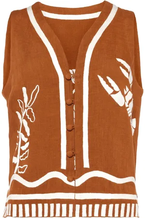 ERES Oursin embroidered sleeveless vest
