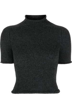 Alexander Wang COMPACT KNIT TEE WITH JERSEY ROLL TRIMS