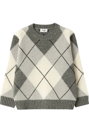 Il gufo Diamond-pattern wool sweater