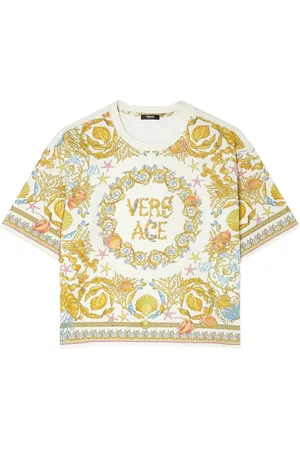 VERSACE Underwater Barocco crop T-shirt
