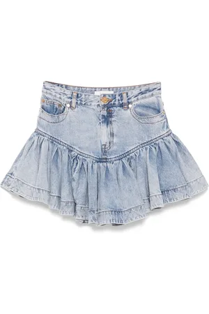 ZIMMERMANN Frilled denim mini skirt