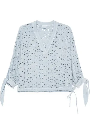 120% Lino Embroidered blouse