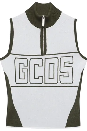 GCDS Band-logo half-zip top