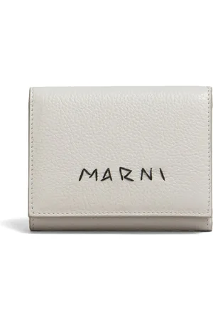 Marni Logo-embroidered leather wallet