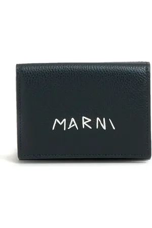 Marni Logo-embroidered leather wallet