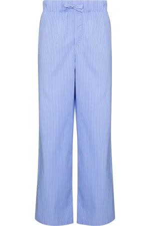 Tekla Striped drawstring pajama bottoms