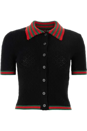 Gucci Web-trim crochet-knit cardigan