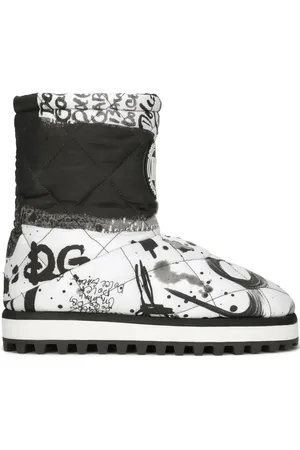 Dolce & Gabbana Paint splatter-print padded boots