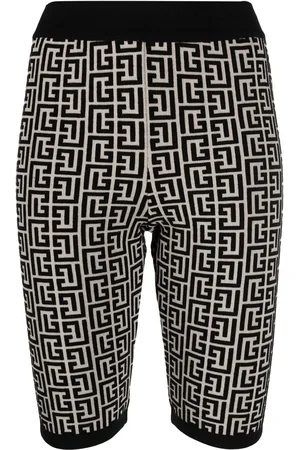 Balmain Monogram-print knitted shorts