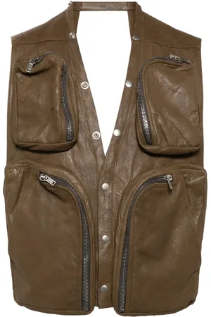 Rick Owens Leather V-neck gilet