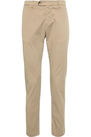 BRIGLIA Low-rise stretch-cotton tapered chinos