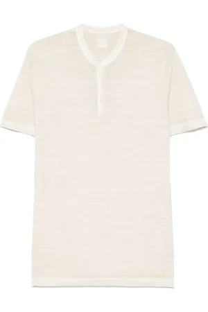 120% Lino M??lange henley T-shirt