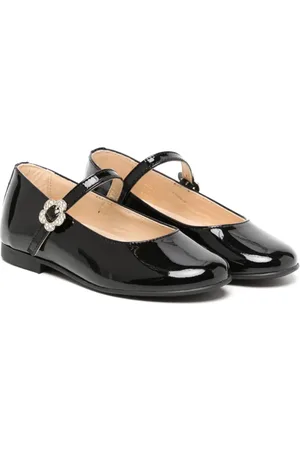 Andanines Crystal-embellished leather ballerina shoes