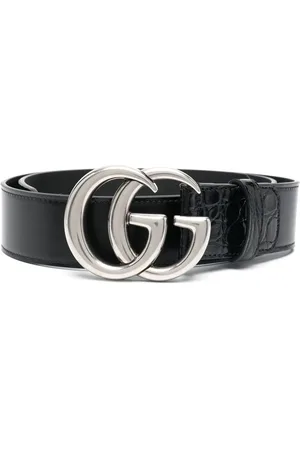 Gucci GG-buckle leather belt