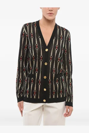 Gucci Horsebit lamé jacquard cardigan