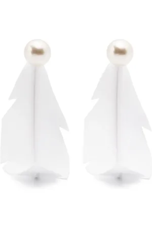 Marni Fabric-feather earrings