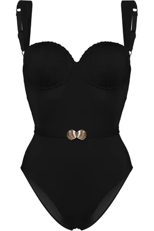 Noire Swimwear Belted ruched balconette swimsuit