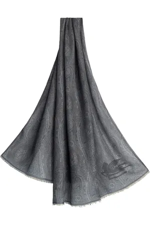 Etro Paisley-print flocked-logo scarf