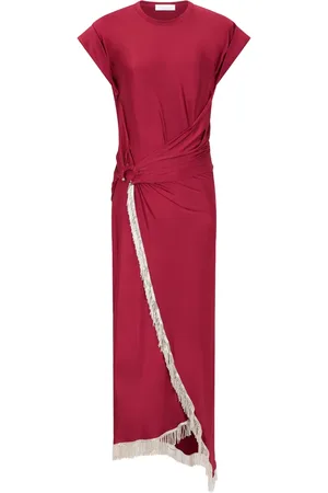 Paco rabanne Fringe-detailed gathered dress