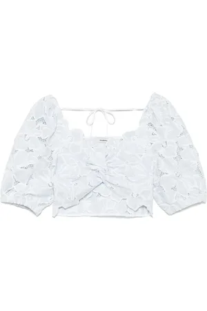 Sandro Floral-lace crop top