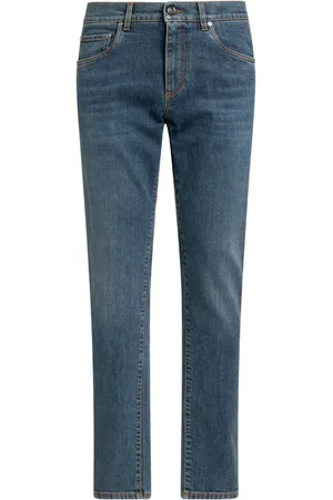 Etro Embroidered cotton jeans